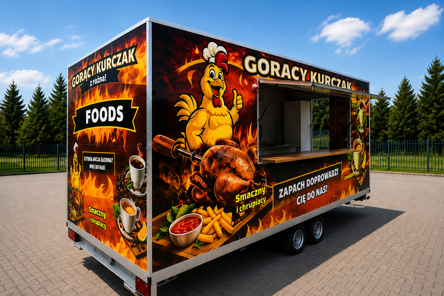 Profesjonalne wyposażenie kuchenne przyczepy gastronomicznej